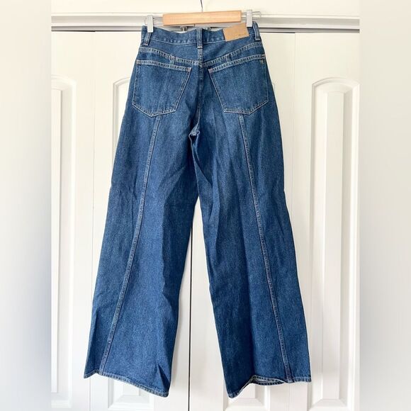 NWT Madewell Superwide-Leg Jeans in Carrington Wash: Twisted-Seam Edition - Picture 8 of 11